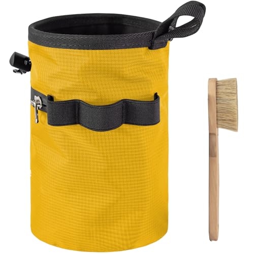 Rock Climbing Chalk Bag with Brush & Zippers Pockets Adjustable Bouldering Chalk Bag Bucket for Gym Climbing Gymnastic - color: Better color