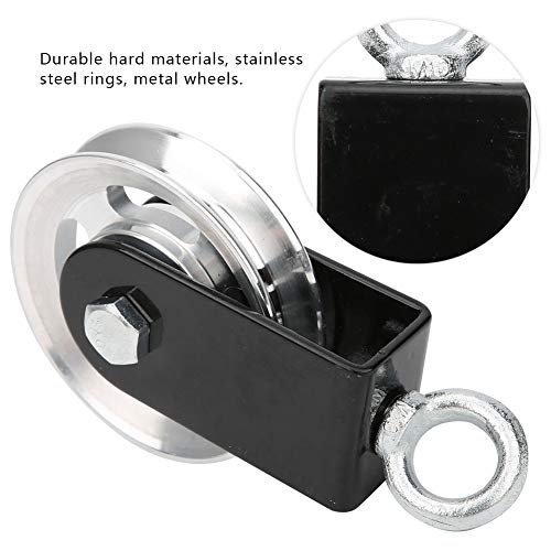 Fitness Equipment Bracket Stainless Steel Pulley, Heavy - Duty Mute Hanging Wheel with Soft Rollers, for Home Gym Functional Training Rig DIY Setup