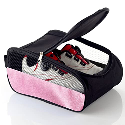 Golf Shoe Bag, Golf Shoes Bags Men/Women Outdoor Zippered Carrier Bags with Ventilation Sport Shoes Bag Travel Shoe Bags (Light Pink) - color: Light Pink