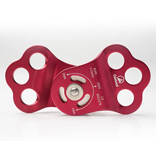 Triple Attachment System Climbing Pulley, 30KN Aluminum Alloy for 13mm Rope, Rock Climbing, Hauling and Rigging