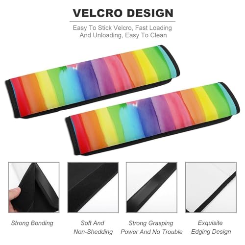 Universal Fit LGBTQ Colorful Rainbow Seat Belt Shoulder Pad for Adult Use, Most Cars, 1 Pair Harness Pads Strap Anti-Slip Pad - color: Pattern 53