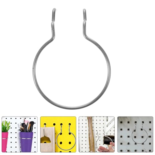 12Pcs Silver Metal Pegboard Hooks Double Wire Cup Holder Peg Hooks for Garage Shop Storage and Wall Hanging Board Organization