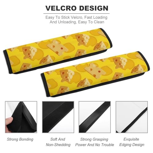 Universal Soft and Comfortable Cheese Fun Seat Belt Shoulder Pad for Kids, Most Cars, 1 Pair Seat Belt Covers Cushion Anti-Slip Pad - color: Pattern 703
