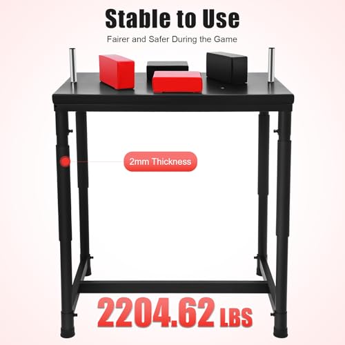 Professional Arm Wrestling Battle Table, 2200LBS Standard Arm Wrestling Table Adjustable Competition Wrist Strength Training Support Plate Equipment with Elbow Pads for Gym Club Sports Fields Homes