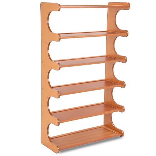 Shoe Rack,Small 6 Tier Shoe Organizer Storage Shelf,Bamboo Narrow Shoe Closet,Small Space Shoe Rack,for Entryway Closet 18.89×7.48×31.88inch - size: 6 Tier-18.89" Wide