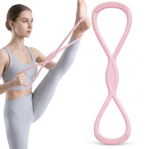 Figure 8 Resistance Band, Figure 8 Resistance Bands for Women Men,Resistance Band Figure for Working Out, Non-Slip Handles, Home Gym, Yoga & Physical Therapy - color: 15 LBS PINK