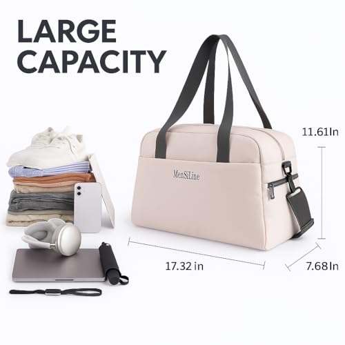 Gym Bag for Women Men with Shoe Compartment, Waterproof Small Duffle Bag for Travel, Sports, Weekend Lightweight Carry On Tote Bag (White) - color: White