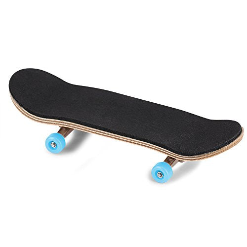 Milltrip Wooden Finger Skateboards, 1Pc Maple Wooden Alloy Fingerboard Finger Skateboards with Box Reduce Pressure Gifts (Light Blue) - color: Light Blue