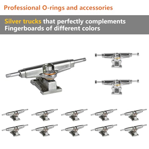101PCS 33MM Ultra-Professional Extended Fingerboard Trucks & Multicolor Bearingless Wheels & Black Screws & Nuts & Spanner Tool Parts Kit Case for Fingerboard Skateboard Wooden Deck