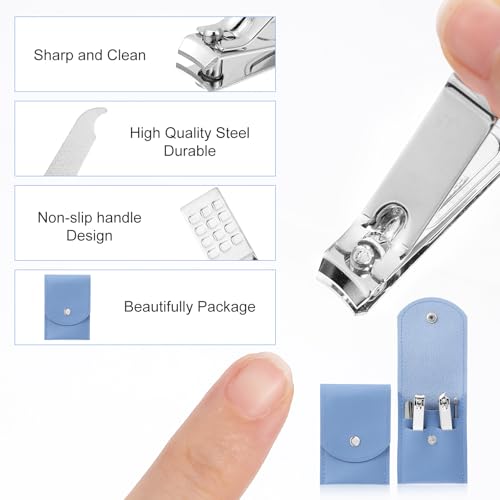 20Sets Manicure Set bulk nail clipper kit Stainless Steel manicure kits bulk fingernail clipper sets 4in1for gift sets beauty Pedicure Kit Pedicure Tools with Travel Case Men Women - color: BLUE