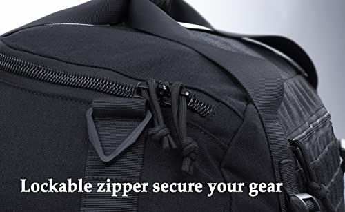 Tactical Duffle Bag MOLLE Gear Bag Carry on Travel Weekend Duffel Bag. Ideal for Hunting, Shooting Range, Law Enforcement, Camping, Travel and Viechle. 35L - color: Black