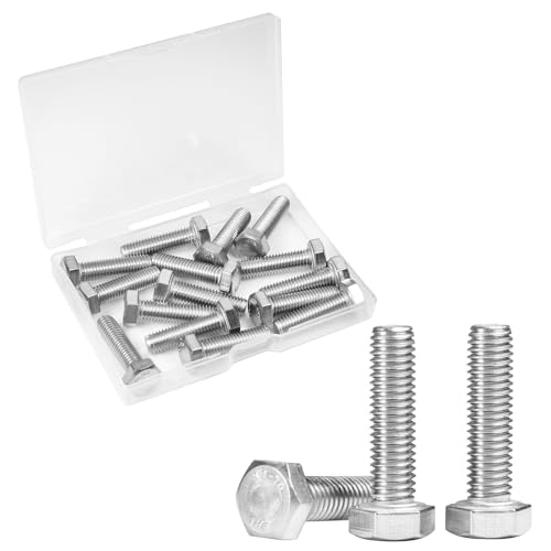 15 Pcs M8 Hex Bolts M8-1.25 x 30mm Hex Head Screw Bolt 304 Stainless Steel M8-1.25mm Hexagon Bolts Hex Head Screws, Metric Machine Fully Thread, Bright Finish - size: M8-1.25 x 30mm