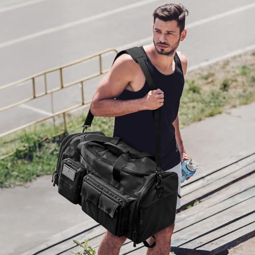 G4Free 3-in-1 Expandable Duffle Bag for Travel Gym, Large Duffel Backpack | 45L to 55L, with Shoes Compartment & Wet Pocket, for Men Women, Black - color: Black