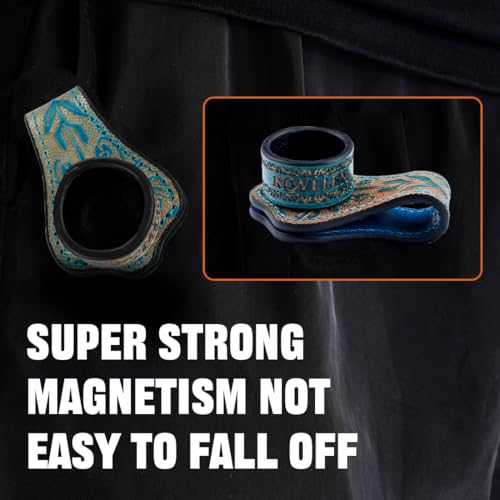 KONLLEN Magnetic Chalk Holder, Pool Cue Accessory | Round or square holder keeps chalk secure and easy to reach for pool cue and billiard players - color: round-Blue