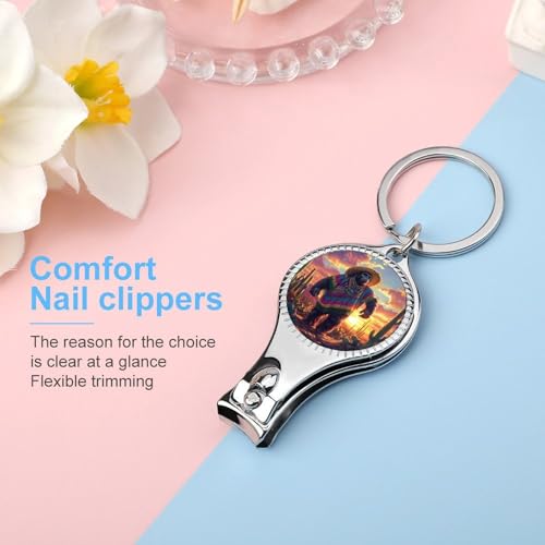 Guardian Bigfoot Sasquatch Nail Clipper with File Portable Metal Fingernail with Key Ring for Traveling Home Office