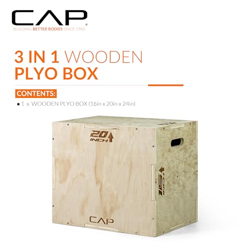 CAP Barbell 3-in-1 Plyometric Box | Multiple Styles and Sizes - size: 24in x 20in x 16 in, style: WOOD
