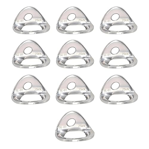 10Pack 25kN 316 Stainless Steel Climbing Bolt Hangers Professional Rock Climbing Anchors & Anchor Plate for Rappelling, Cave Exploration Aerial Work & Rescue, Heavy Duty Outdoor Climbing Gear