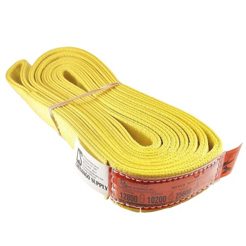 DD Sling 2" x 14' Nylon Endless Lifting Sling – USA Made | 12,800 lb Vertical, 10,200 lb Choker, 25,600 lb Basket – 2 Ply Heavy Duty 900 Webbing, Type 5 Endless Rigging Sling - size: 2"x14'