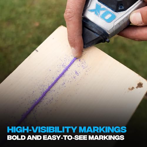 OX Violet Chalk Line Powder 8oz - Dust-Off Chalk Refill | Purple chalk line refill, zero permanence, leak-proof cap, high-flow nozzle, weather resistant, wood concrete metal stone - color: Violet - Dust-Off