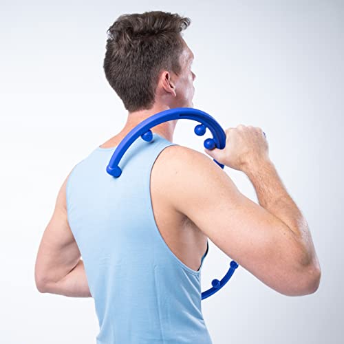 Body Back Buddy Elite FSA Eligible Trigger Point Massage Tool, Neck and Back Massager Handheld, Manual Self Massager, Massage Cane, Muscle Knot Remover with Instructions, 2-Pack Bundle (Blue) - color: Blue, size: Elite Bundle