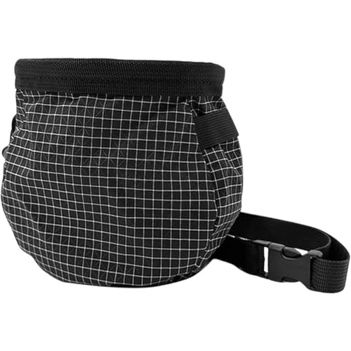 Climbing Chalk Bag with Zipper Pocket Climbing Chalk Bag Pouch with Waist Belt for Bouldering Weightlifting Powerlifting Gym Workout - color: Black
