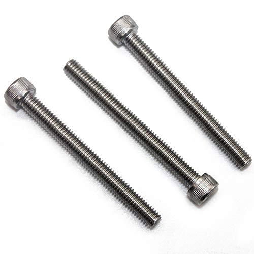 Fullerkreg M6-1.0 x 90MM Socket Head Cap Screws, Allen Socket Drive, Din 912, AISI 304 Stainless Steel (18-8), Full Thread, Bright Finish, Machine Thread, Quantity 6 - size: M6-1.0 x 90MM