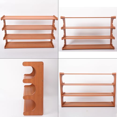 Shoe Rack,4 Tier Shoe Organizer Storage Shelf,Bamboo Narrow Shoe Closet,Small Space Shoe Rack,for Entryway Closet 30.7×7.48×19.3inch - size: 4 Tier-30.7" Wide