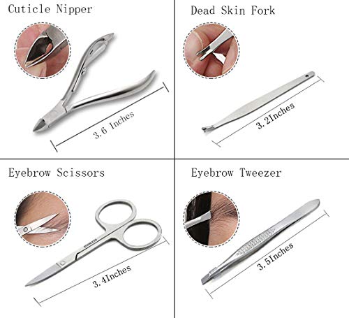 Manicure Set Professional Nail Clippers Kit Pedicure Care Tools- Stainless Steel Women Grooming Kit 12Pcs for Travel or Home (Gold) - color: Gold