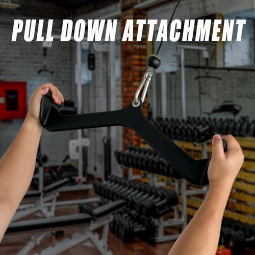 MARSAFIT Home Gym Fitness Rowing T-bar V-bar Pulley Cable Machine Attachment, Bicep Curl Tricep LAT pulldown Bar Back Strength Training Handle Grips LAT Pull Down Bar for Seat Row Workout - style: Btbar 1903