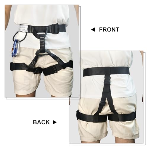 NewDoar Climbing Harness, Mountaineering Rock Climbing Harness, Half Body Harness for Rappelling Fire Rescuing Tree Climbing - color: Black 2