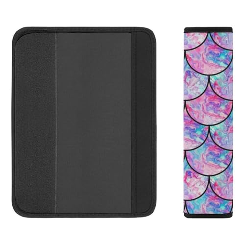 2PCS Universal Fit Car Seat Belt Pad for Kids, Most Cars, Mermaid Scales Gradient Seat Belt Cushion, Shock Absorption - color: Pattern 472