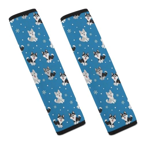 Soft Padded Car Seat Belt Pad for Elderly Support, Stroller Pushchair High Chair, 2 Pack Cute Husky Dog Pet Shoulder Harness Cover Anti-Slip Pad - color: Pattern 365