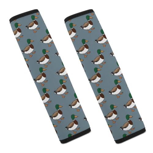 Breathable Car Seat Belt Pad for Girls and Boys, Stroller Pushchair High Chair, 2PCS Mallard Duck Print Shoulder Harness Cover Easy Install (No Tool) - color: Pattern 1016