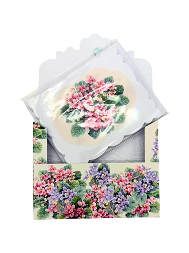 Poster Foundry Set of 3 - Pink and Blue African Violets Boxed Note Cards by Carol Wilson NCP2201 - color: Floral - Violets, style: 3 gift box sets / 30 cards total