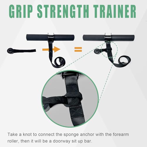 Forearm Strengthener Roller, 2.2 Inch Diameter Multi-functional Forearm Workout Equipment with Thick Grip Handle, Wrist Roller, Forearm Blaster for Wrist and Arm Strength Training Workout