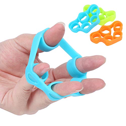 Finger Exerciser, Hand Grip Strengthener, (3PCS) Grip Strength Trainer Forearm grip workout, Finger Stretcher, Relieve Wrist & Thumb Pain, Carpal tunnel, Great for Rock Climbing and More