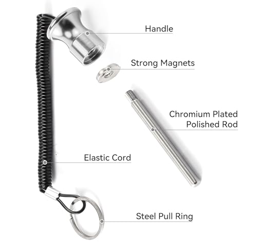 Gym Pin, Weight Stack Pin, Magnetic Weights, Universal Magnetic Weight Pin with Pull Rope, Gym Pins for Weight Stack, Home Gym Parts, Exercise Machine Parts & Accessorie - color: silver