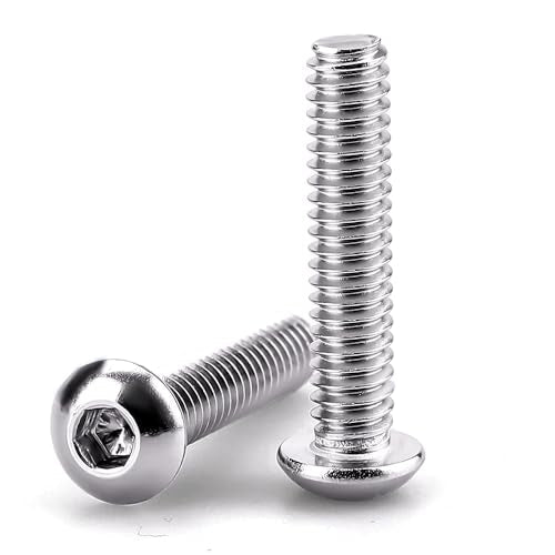 1/4-20 x 1-1/4" Button Head Socket Cap Bolts Screws, 304 Stainless Steel 18-8, Allen Hex Drive, Bright Finish, Fully Machine Thread, Pack of 25 - size: 1/4-20 x 1-1/4