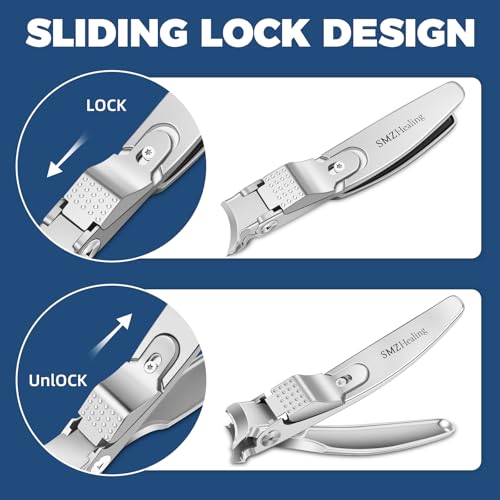 Toenail Clippers for Seniors Thick Toenails with Slanted Curved | Large Toe Nail Clippers for Men Thick Nails with Wide Opening, Sharp Heavy Duty Ingrown Toenail Clippers Long Handle - color: Sliver 2pcs