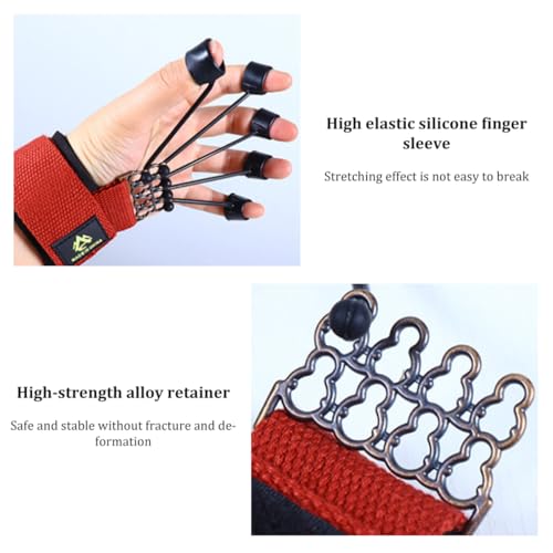 Finger Stretcher Exerciser 60LB Finger Extensor Trainer Finger Resistance Band Finger Strengthener for Hand Red 18x5 cm