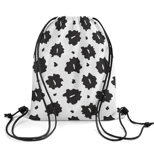 Beam Backpack Drawstring Sack Large Capacity for Soccer Basketball Sports Workout Equipment Travel, Cow Spot Bags - color: Picture (24)