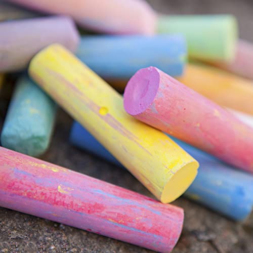 Keebor Washable Jumbo Sidewalk Chalk, 54 Pcs, 8 Colors | Outdoor Chalk for Sidewalk, Playground, Chalkboard & Blackboard Painting