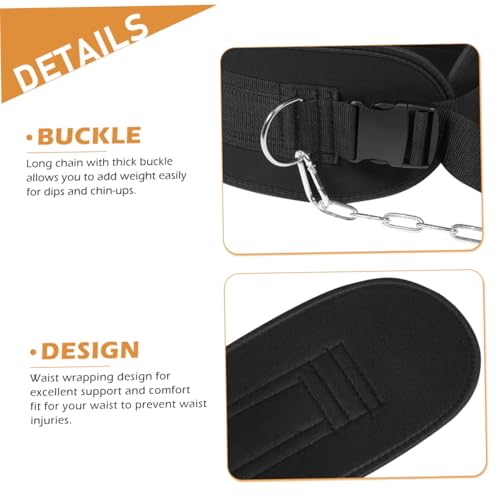 GARVALON Weighted Dipping Belt with Heavy-duty Chain, Thickened Pull-up Waist Belt for Weightlifting, Bodybuilding Resistance Training Equipment for Muscle Strength