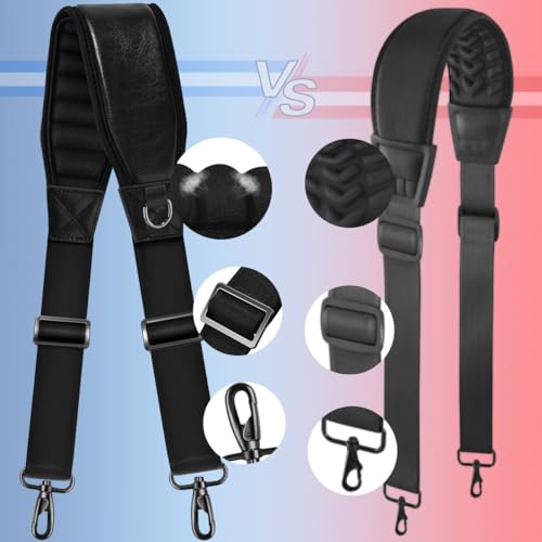 ZINZ 77" Shoulder Strap with Neoprene Thick Padded, Universal Bag Strap with Double Adjustable Buckles and Metal Swivel Hooks - color: Black