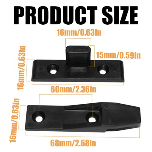 8 Sets Furniture Suspension Fitting ABS Plastic Quick Fitting Furniture Panel Joint Bracket Fast Installation Push-On Clips, Furniture Panel Joint Bracket for Cabinet Wardrobe Mounting, Black