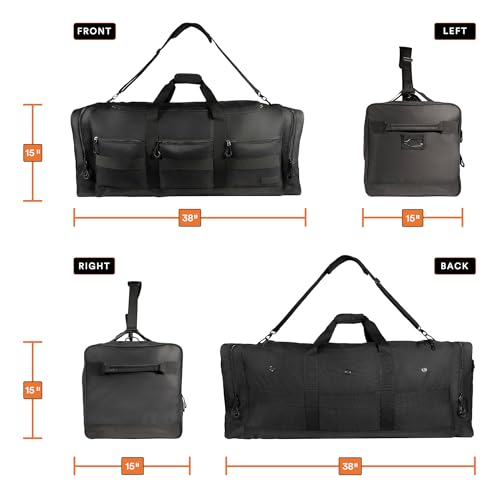Fitdom 140L 38" Heavy Duty Extra Large Sports Equipment Duffle Bag | Upgrade Zipper, Durable & Water Resistant, Perfect for Travel Storage, Football, Hockey, Baseball, Basketball, Team Coaches