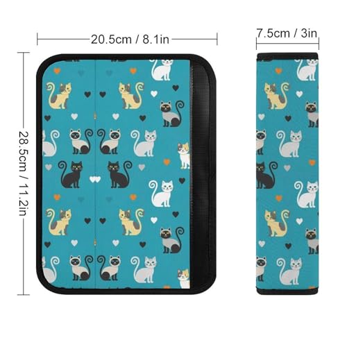 2PCS Cats Lovers Car Seat Belt Pad Universal Fit Seat Belt Covers Cushion for Kids, Car Seats Pushchair Strollers High Chair Pushchair, Easy Install (No Tool) - color: Pattern 984