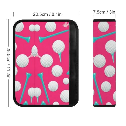 2 Pack Golf Pink Car Seat Belt Pad Soft Padded Harness Pads Strap for Child, Car Seats Pushchair Strollers High Chair Pushchair, Anti-Slip Pad - color: Pattern 489