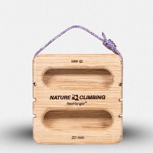 Portable Hangboard | Rock Climbing Hangboard | Hang Board for Climbing | Fingerboard | Strengthen Your Fingers | Bouldering Gifts | Hard Wood - color: Raw Oak