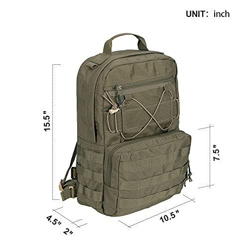 EXCELLENT ELITE SPANKER Outdoor Hydration Backpack Bundle Packs Water Bladder Carrier for 3L Water Bladder - color: Ranger Green